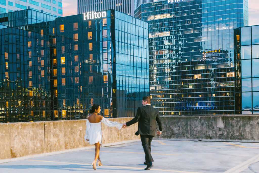 Engagement photoshoot in downtown Tampa